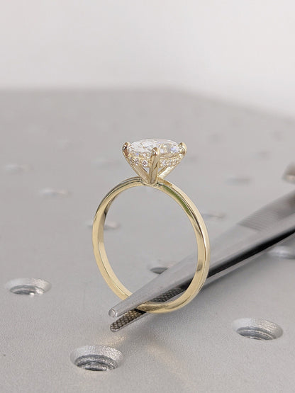 Asscher Three Stones Engagement Ring – 5.75 CT Moissanite Diamond