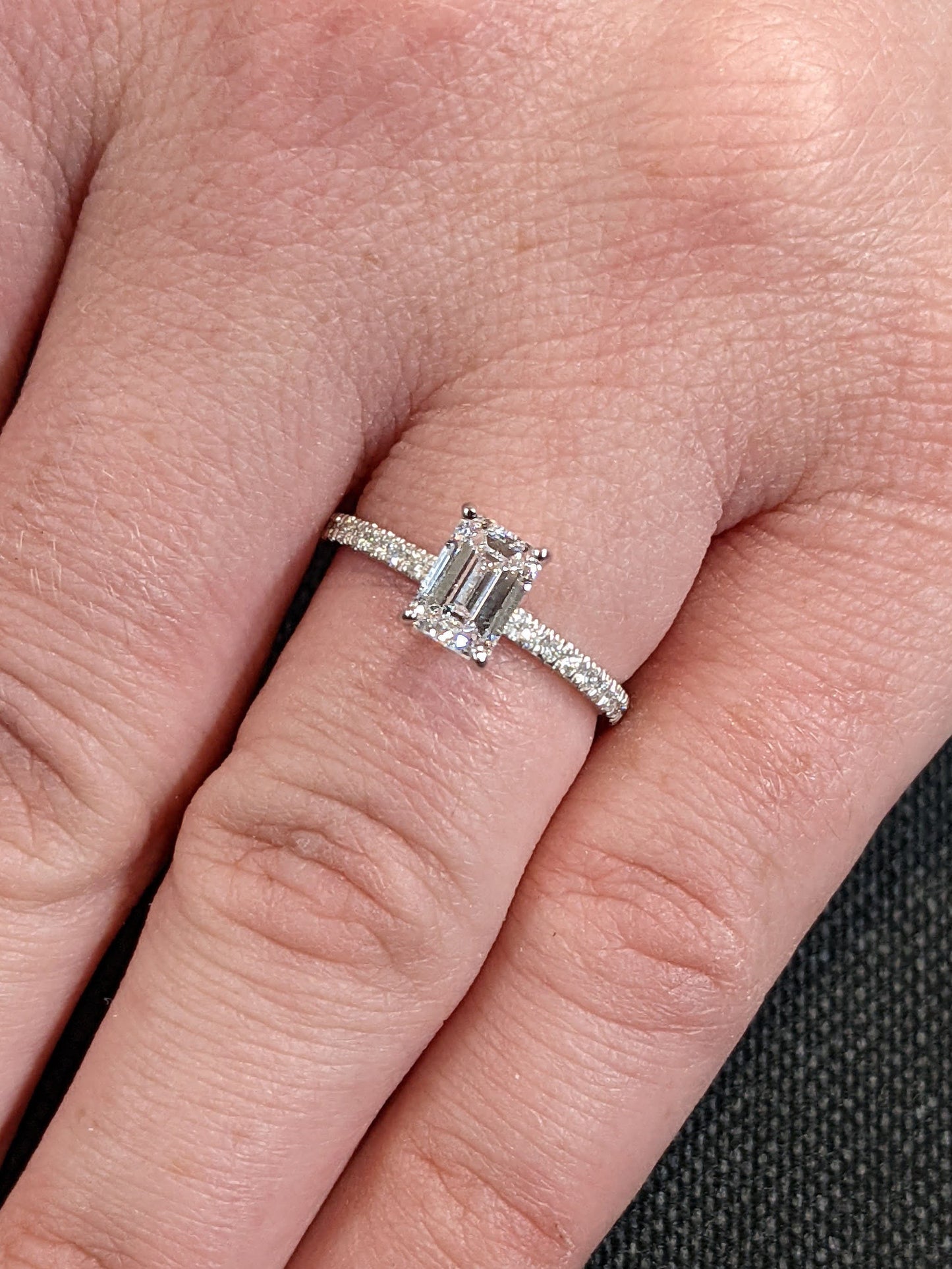 Asscher Three Stones Engagement Ring – 5.75 CT Moissanite Diamond