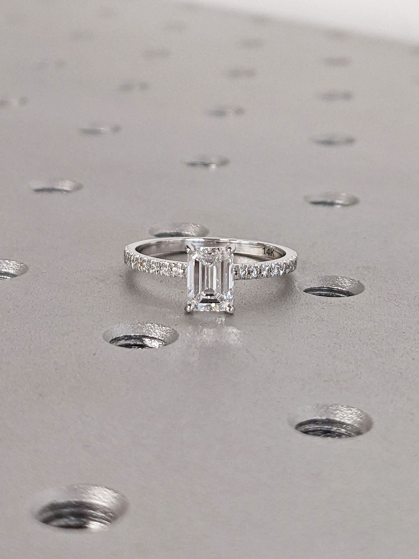 Asscher Three Stones Engagement Ring – 5.75 CT Moissanite Diamond