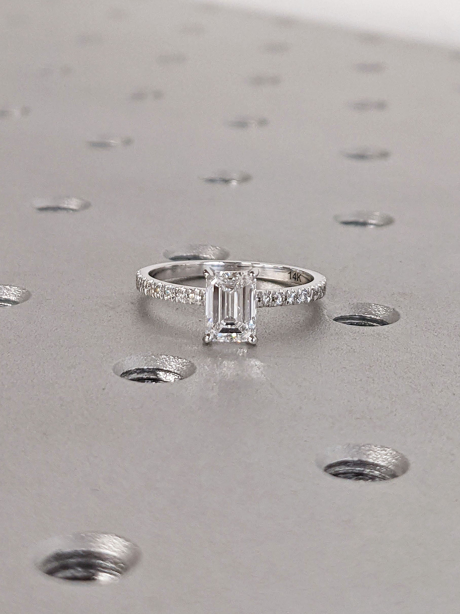 Asscher Three Stones Engagement Ring – 5.75 CT Moissanite Diamond