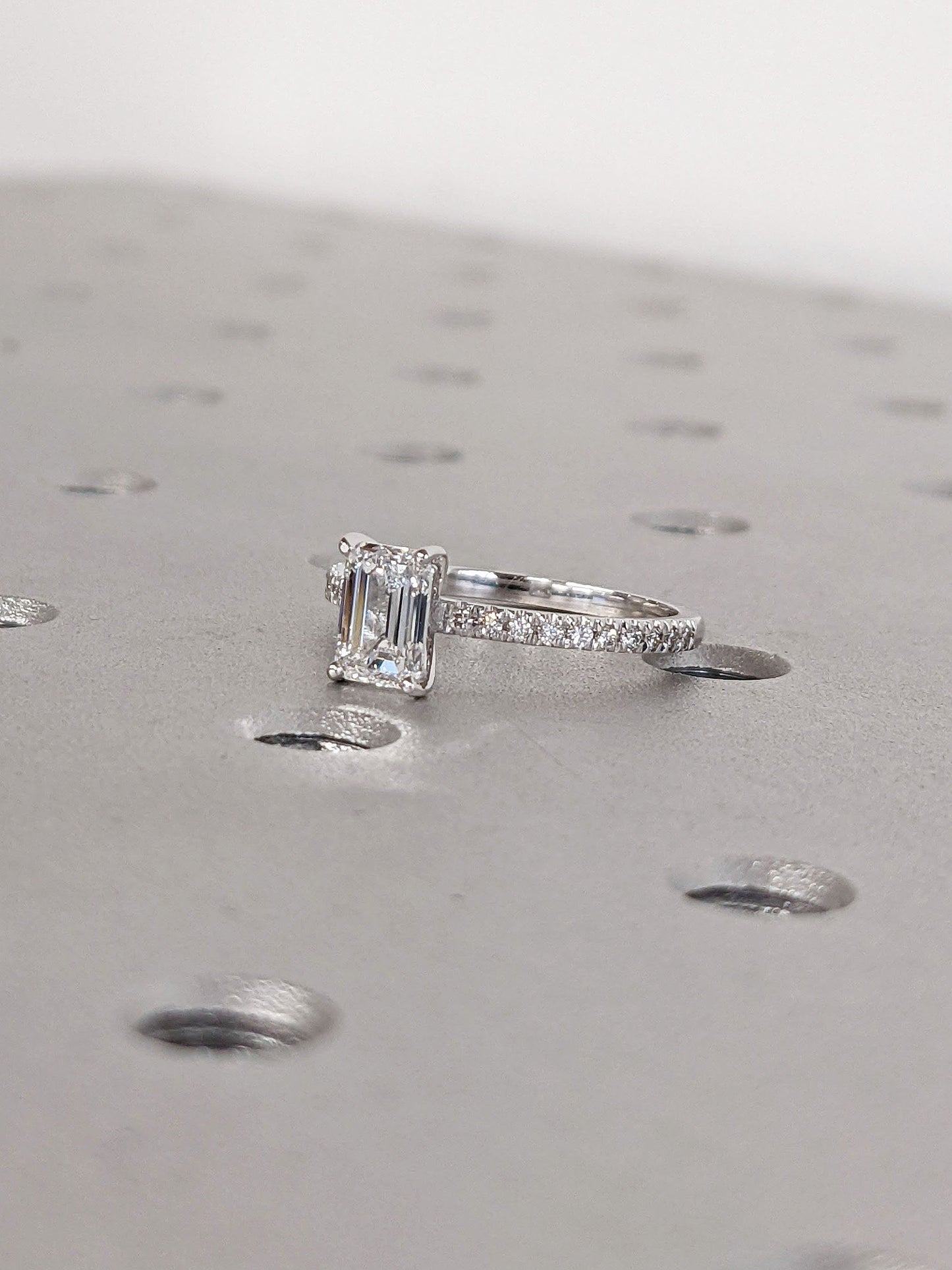 Asscher Three Stones Engagement Ring – 5.75 CT Moissanite Diamond