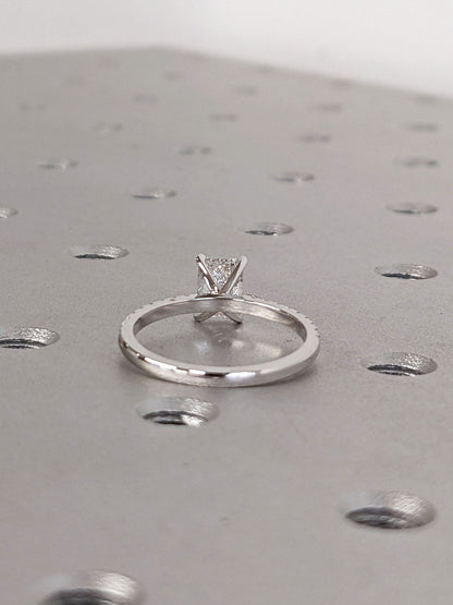 Asscher Three Stones Engagement Ring – 5.75 CT Moissanite Diamond