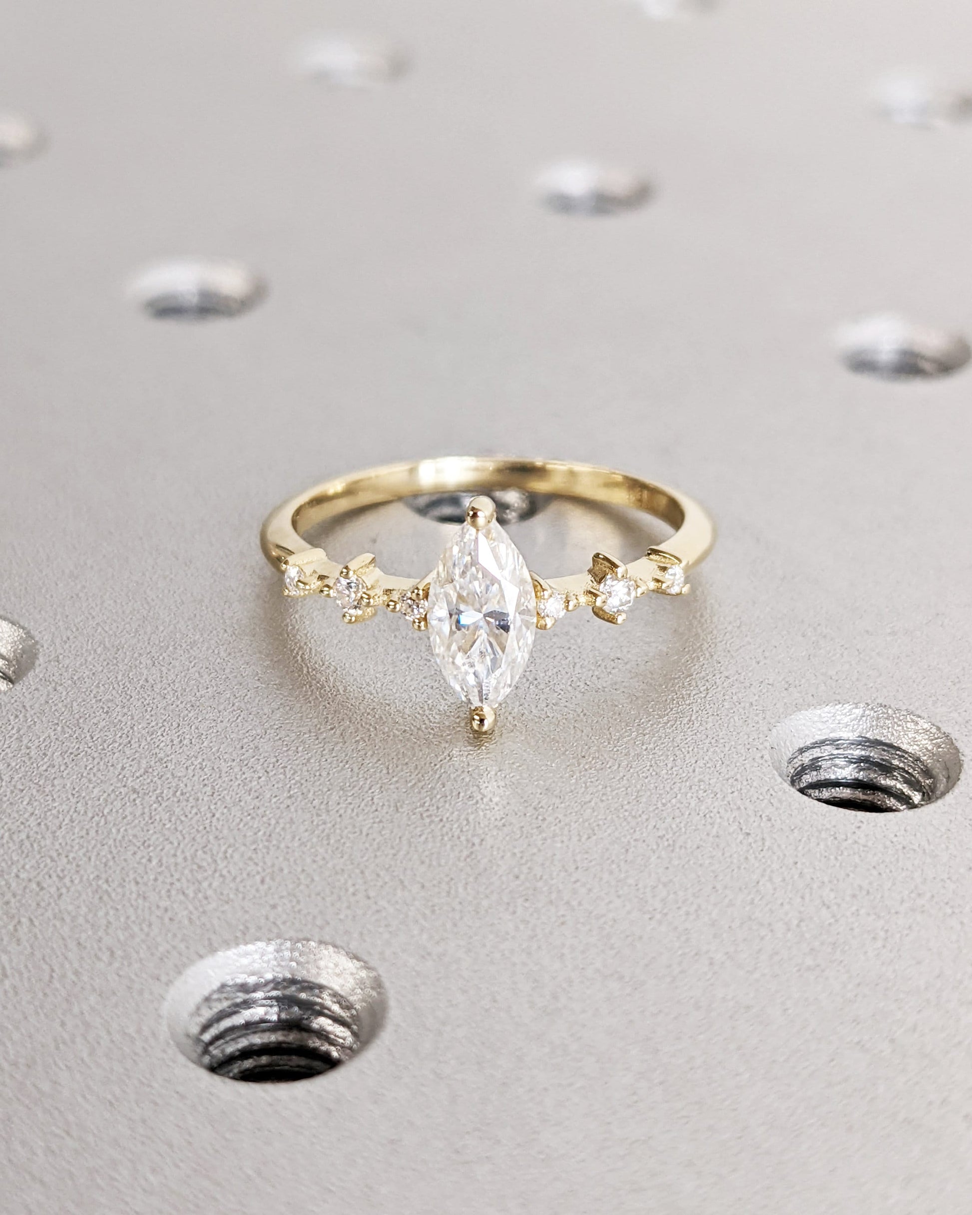 Asscher Three Stones Engagement Ring – 5.75 CT Moissanite Diamond