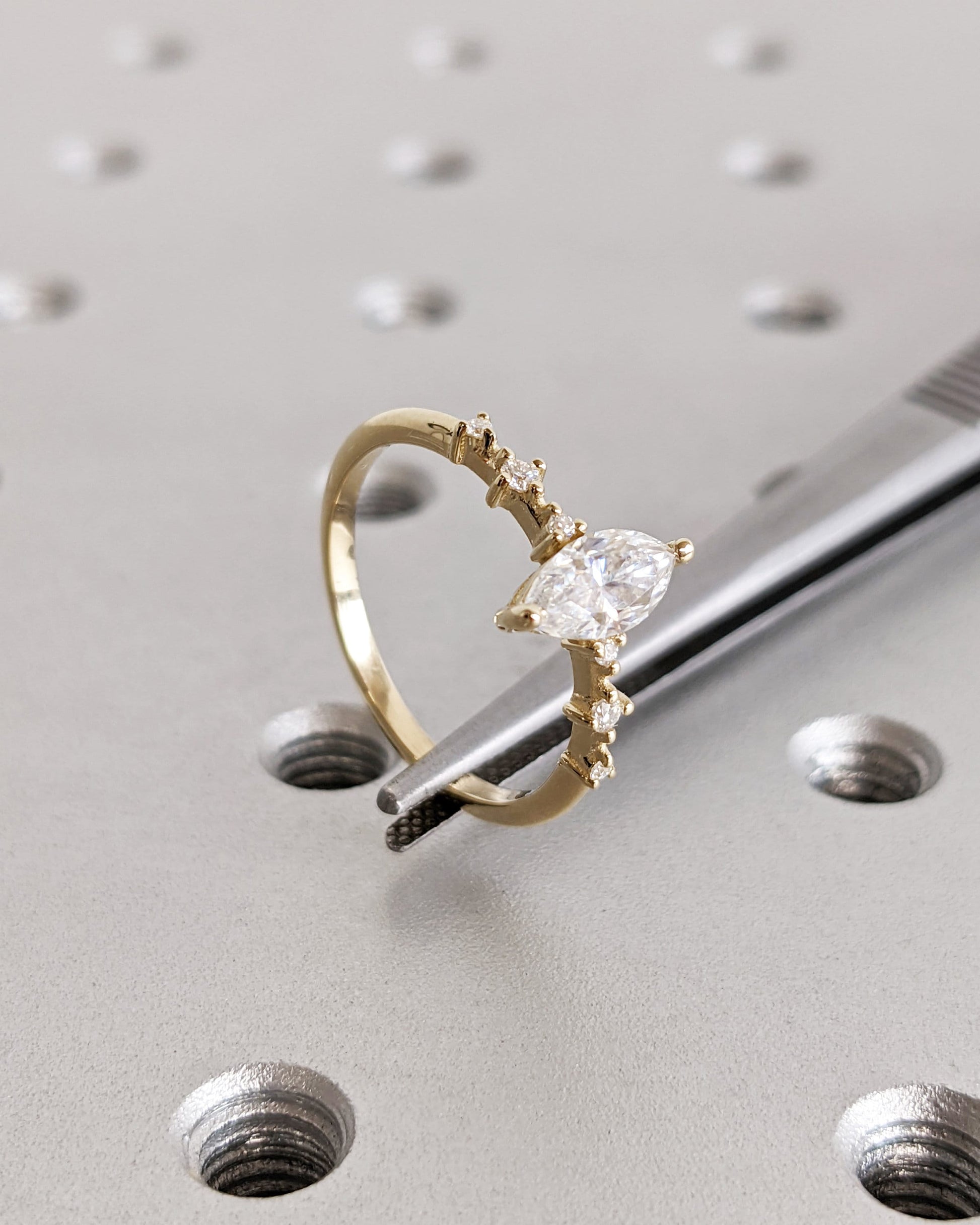 Asscher Three Stones Engagement Ring – 5.75 CT Moissanite Diamond