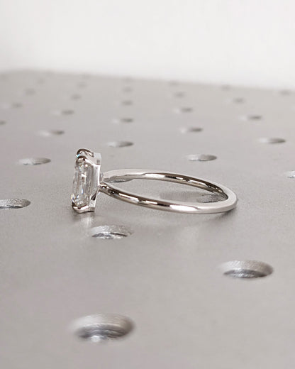 Asscher Three Stones Engagement Ring – 5.75 CT Moissanite Diamond