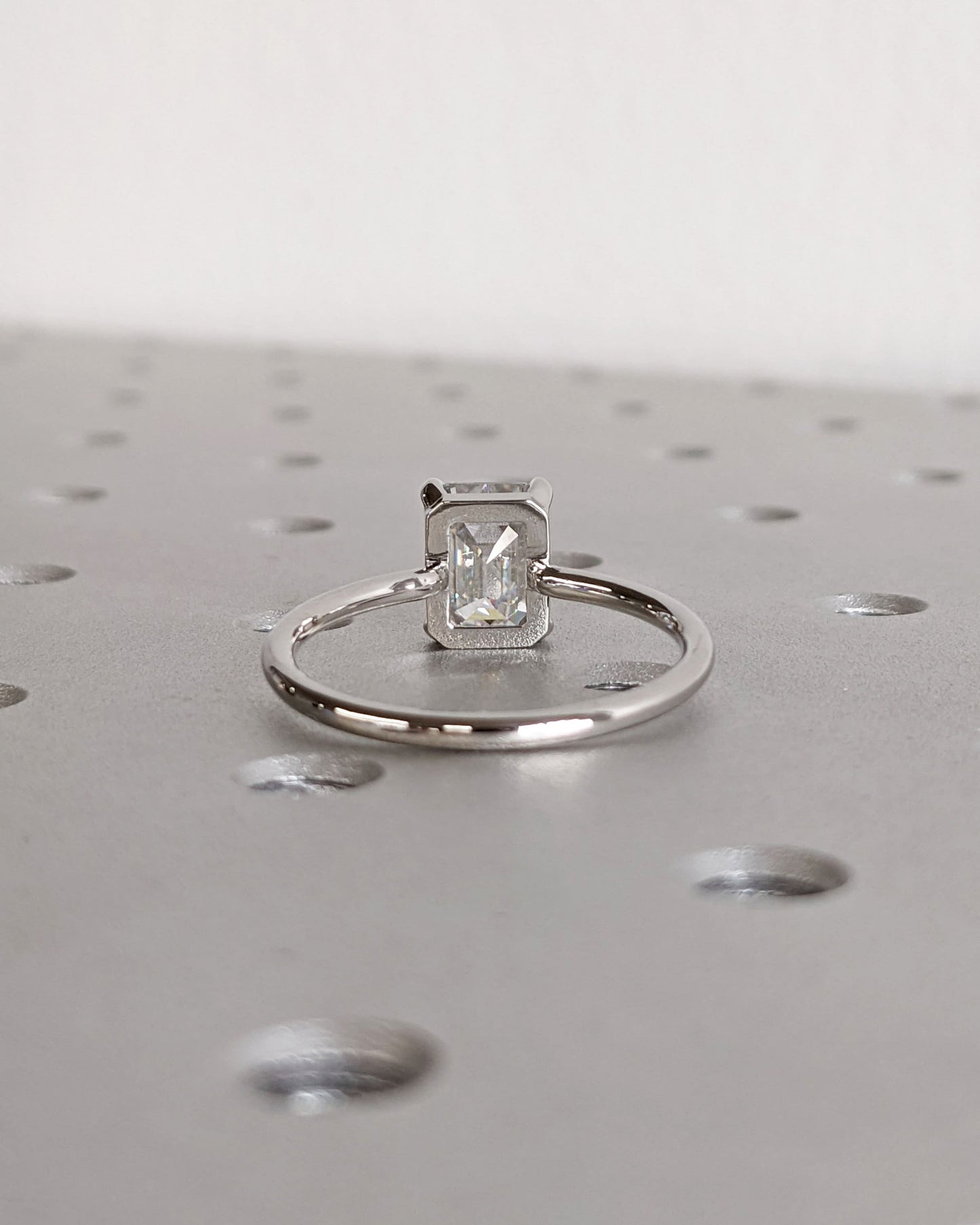Asscher Three Stones Engagement Ring – 5.75 CT Moissanite Diamond