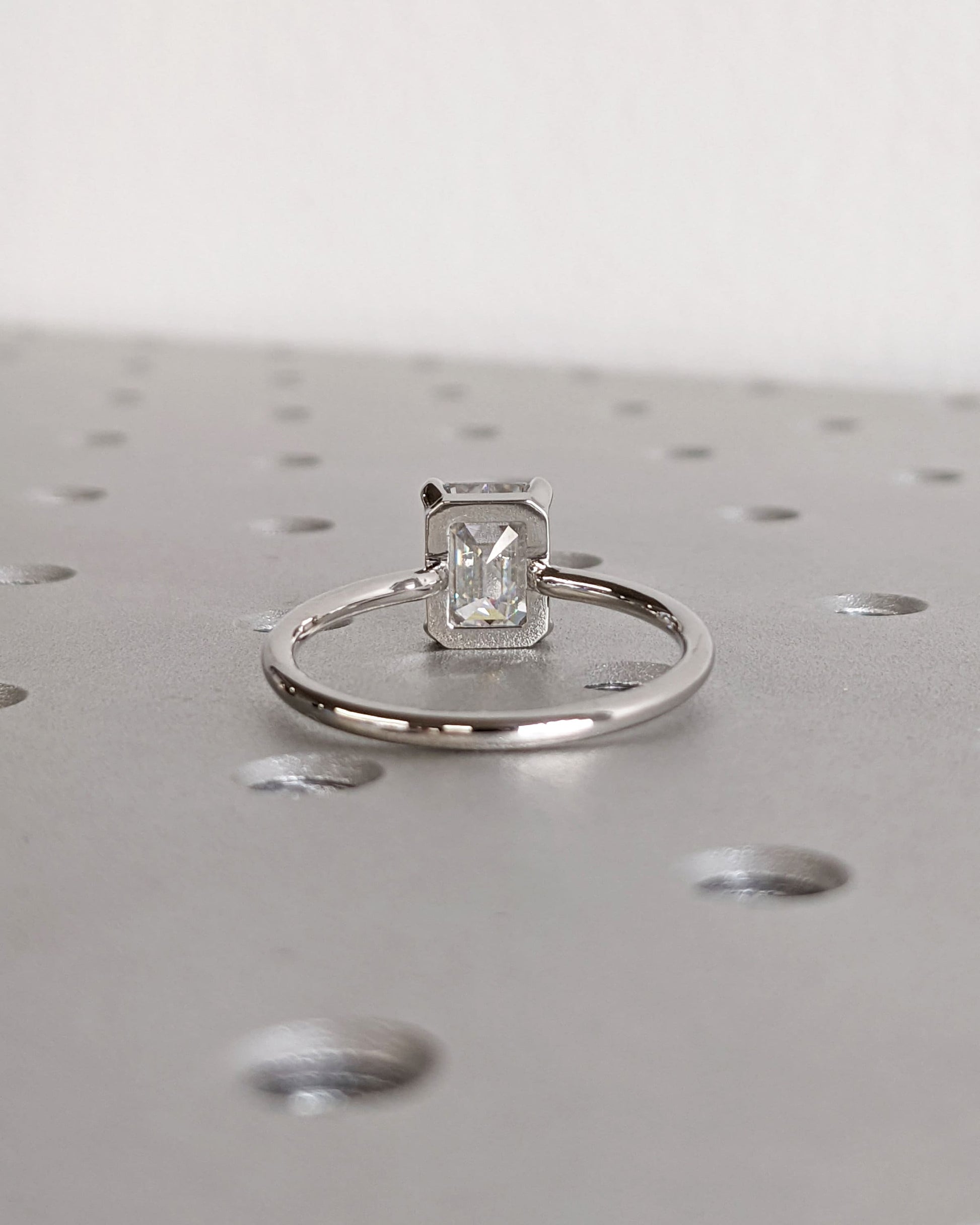 Asscher Three Stones Engagement Ring – 5.75 CT Moissanite Diamond
