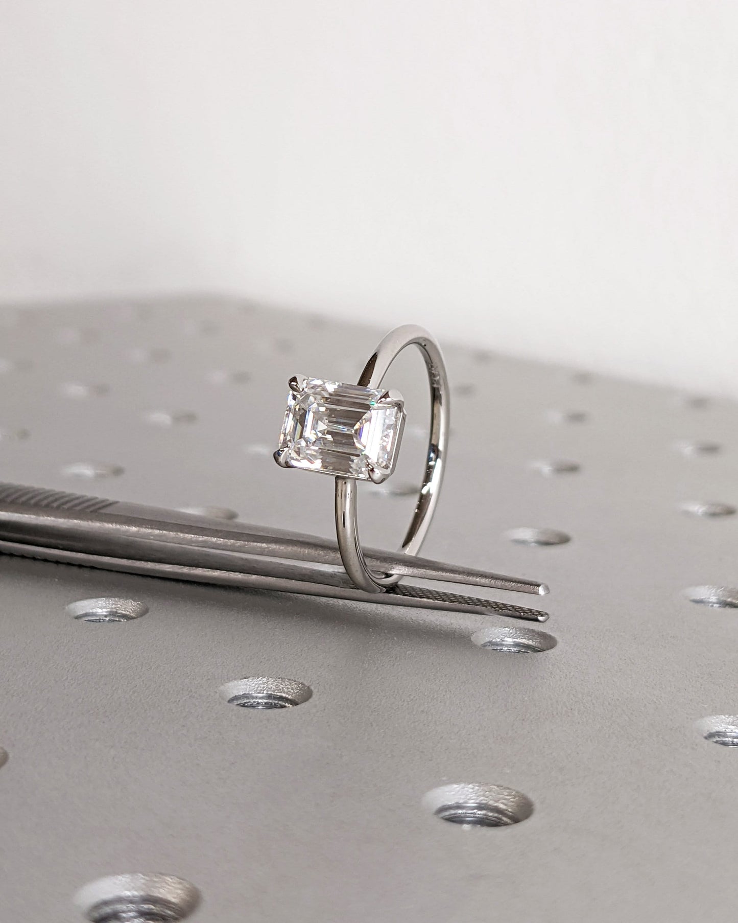 Asscher Three Stones Engagement Ring – 5.75 CT Moissanite Diamond