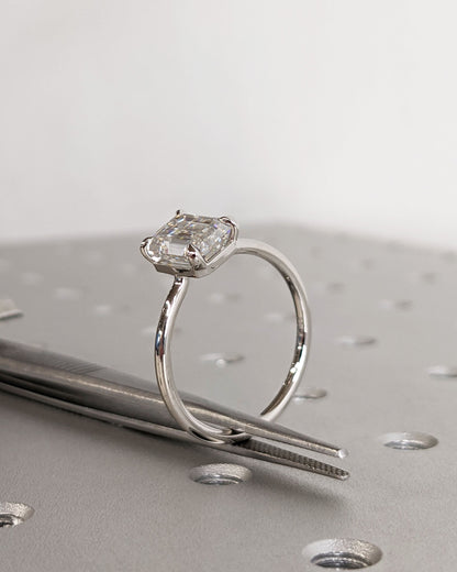 Asscher Three Stones Engagement Ring – 5.75 CT Moissanite Diamond