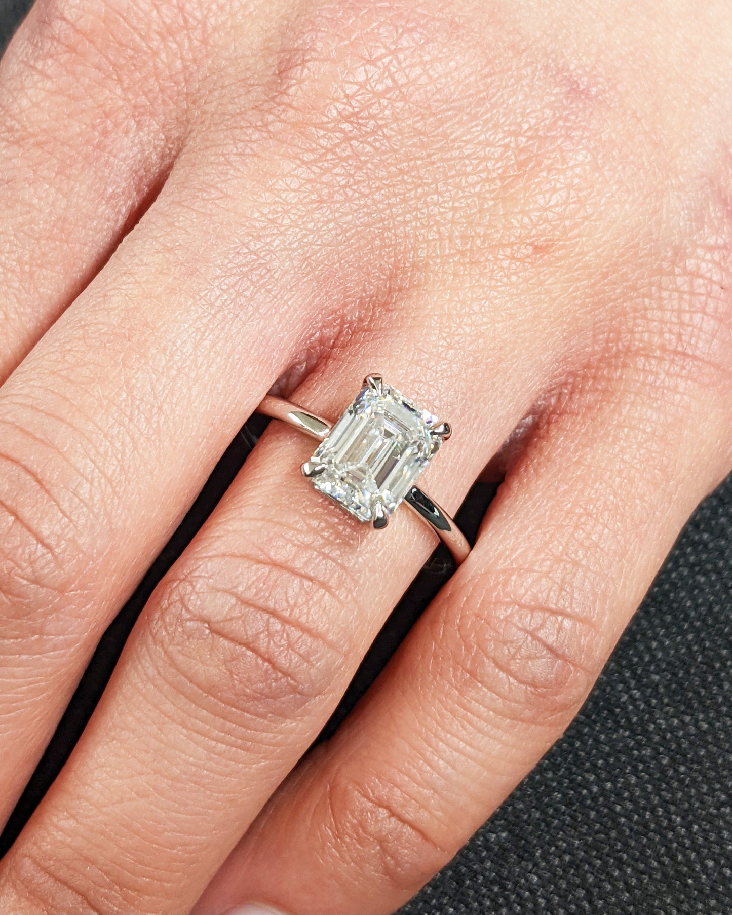 Asscher Three Stones Engagement Ring – 5.75 CT Moissanite Diamond