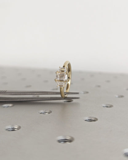 Asscher Three Stones Engagement Ring – 5.75 CT Moissanite Diamond