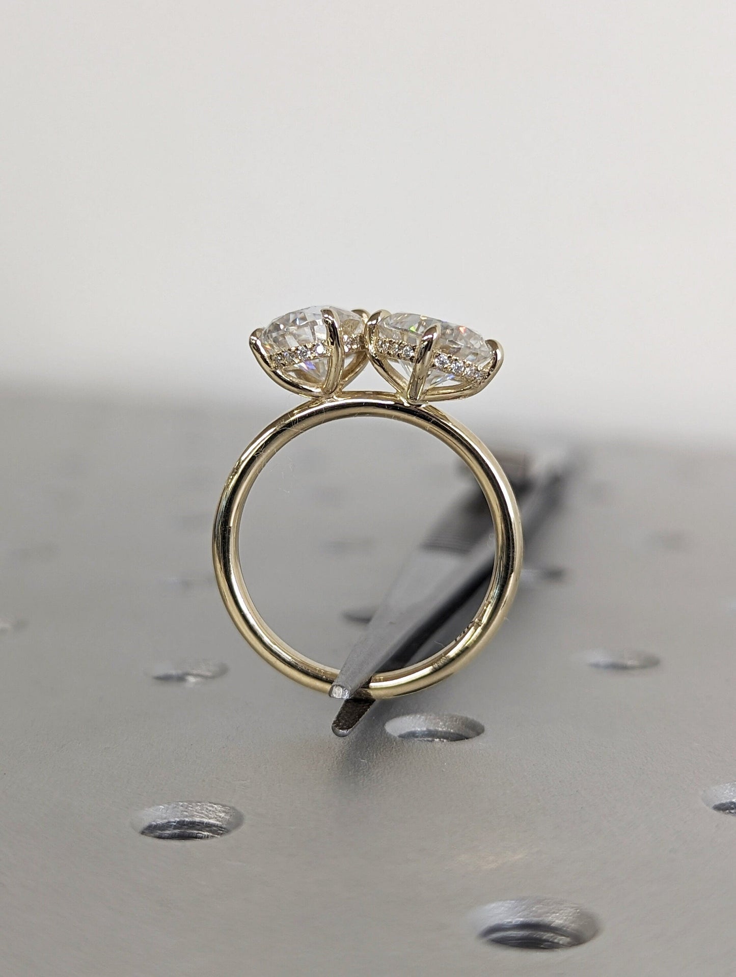 Asscher Three Stones Engagement Ring – 5.75 CT Moissanite Diamond