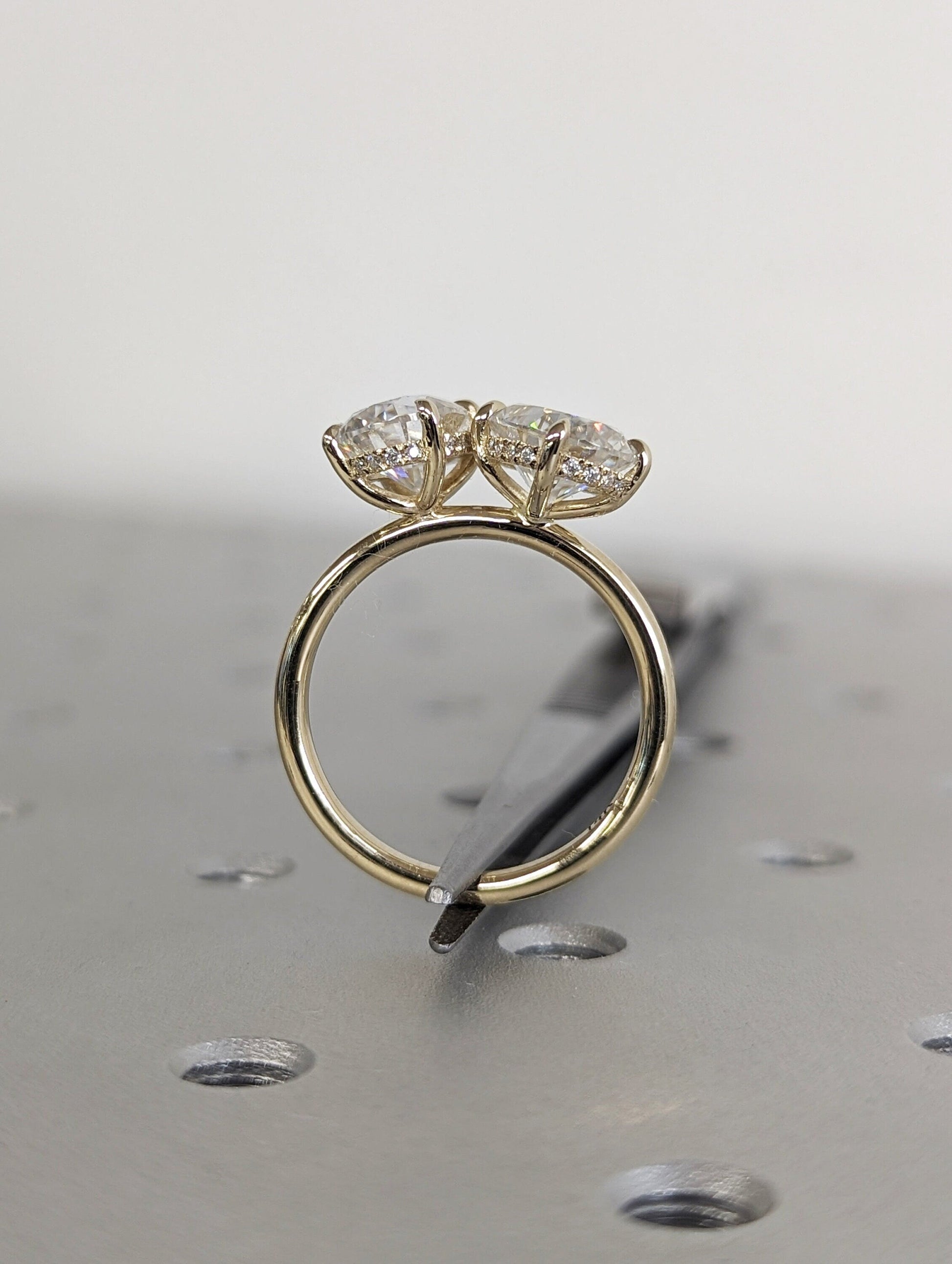 Asscher Three Stones Engagement Ring – 5.75 CT Moissanite Diamond