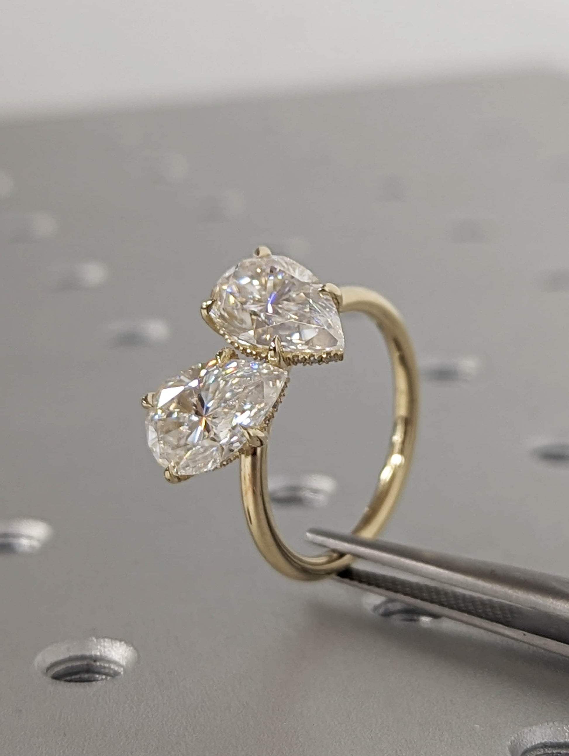 Asscher Three Stones Engagement Ring – 5.75 CT Moissanite Diamond