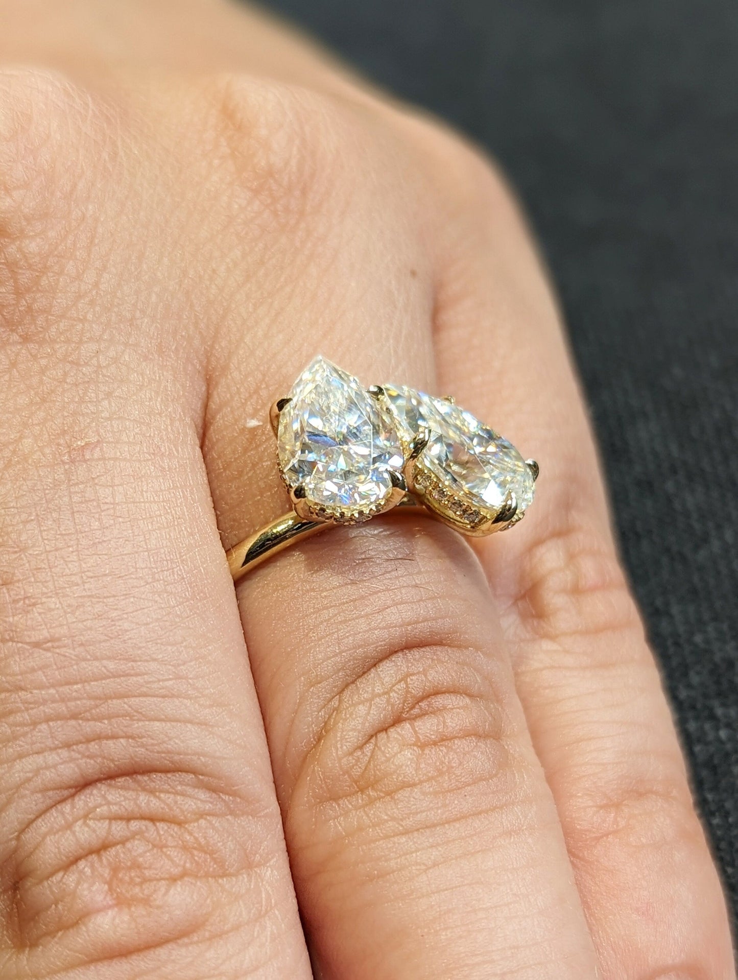 Asscher Three Stones Engagement Ring – 5.75 CT Moissanite Diamond