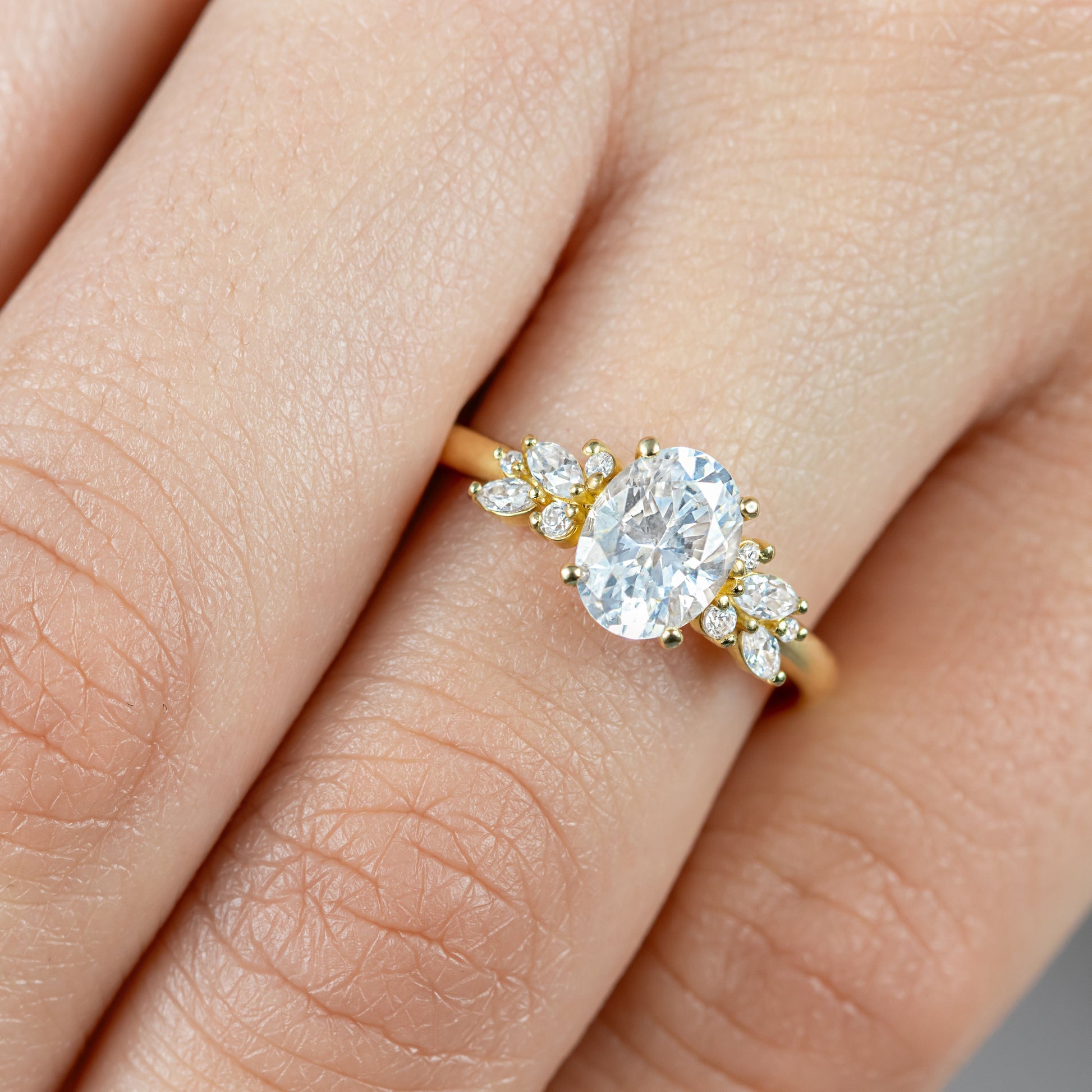 2 CT Round Three Stones Lab Grown Diamond Engagement Ring