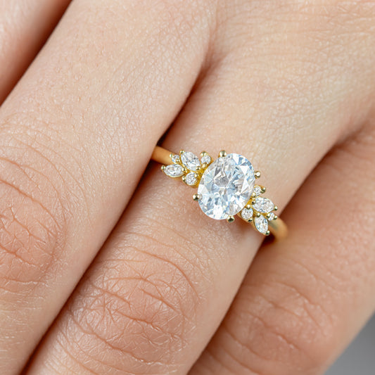 2 CT Round Three Stones Lab Grown Diamond Engagement Ring
