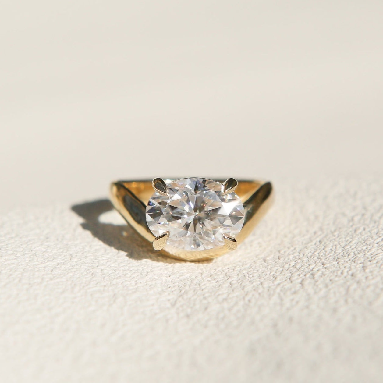 Round Swirl Semi Pave Engagement Ring – 1 CT Moissanite Diamond