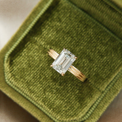Round Swirl Semi Pave Engagement Ring – 1 CT Moissanite Diamond