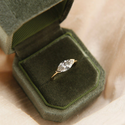 Round Swirl Semi Pave Engagement Ring – 1 CT Moissanite Diamond