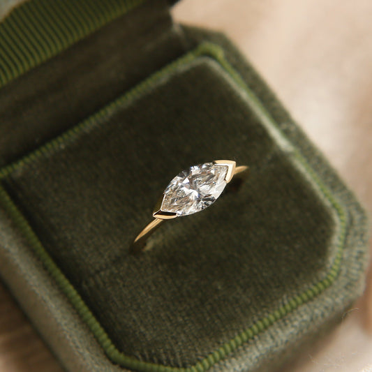 Round Swirl Semi Pave Engagement Ring – 1 CT Moissanite Diamond