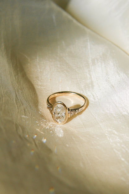 Round Swirl Semi Pave Engagement Ring – 1 CT Moissanite Diamond