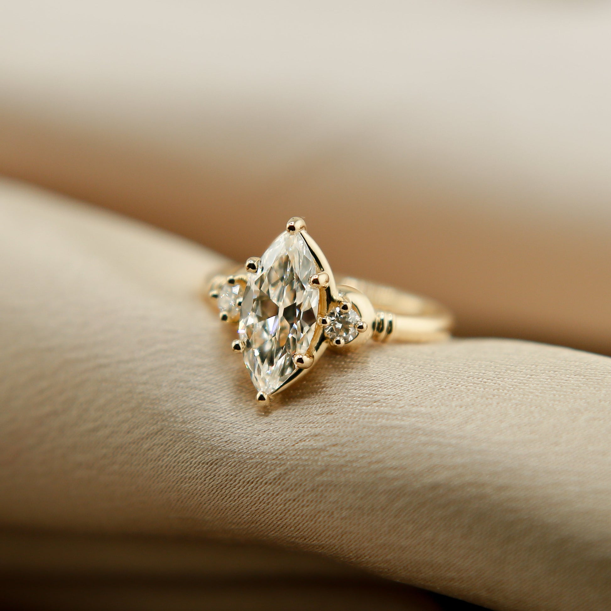 Round Swirl Semi Pave Engagement Ring – 1 CT Moissanite Diamond