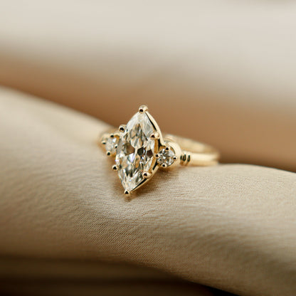 Round Swirl Semi Pave Engagement Ring – 1 CT Moissanite Diamond