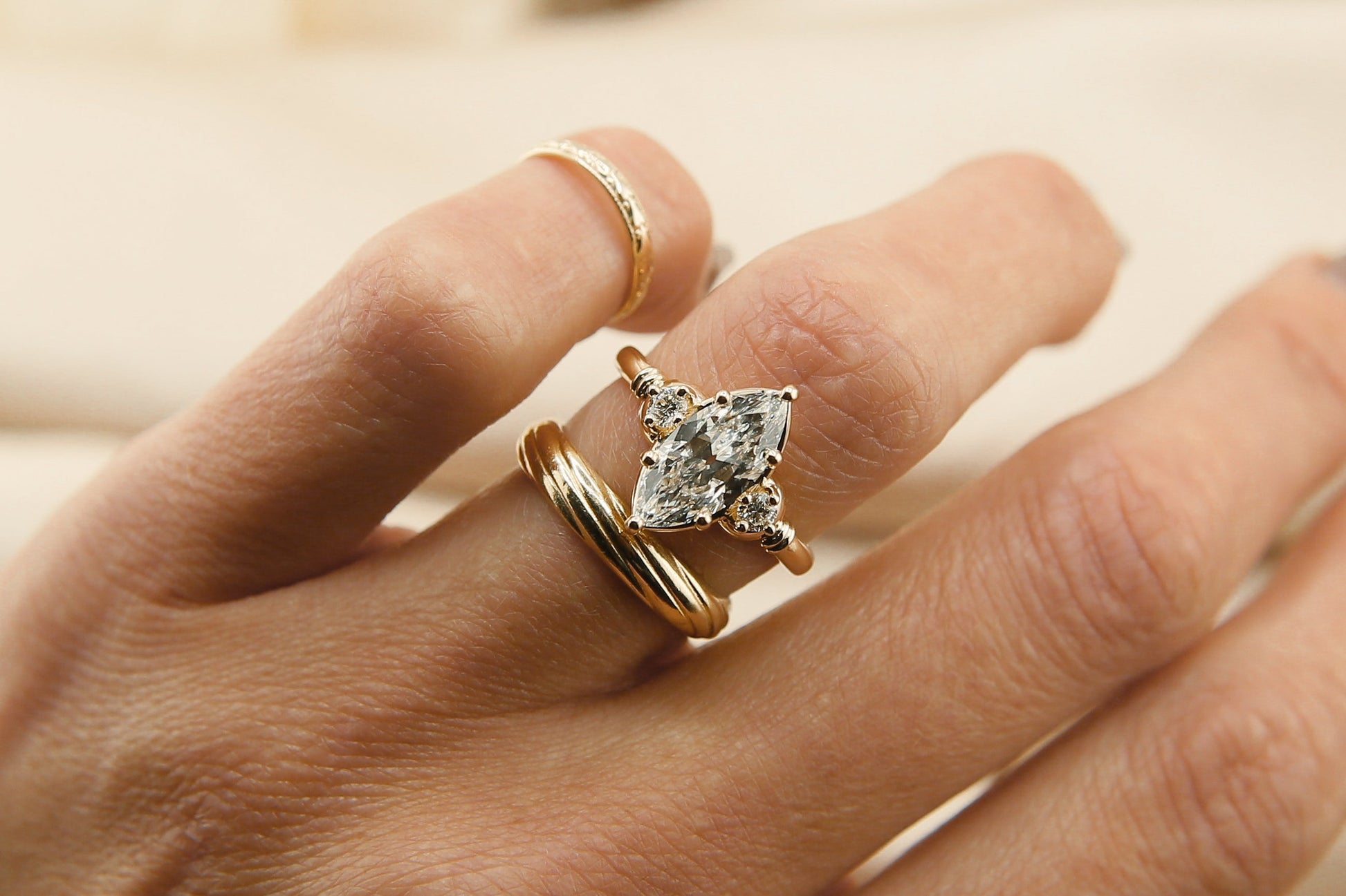 Round Swirl Semi Pave Engagement Ring – 1 CT Moissanite Diamond