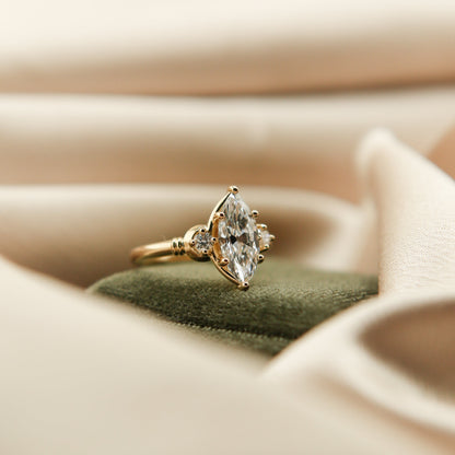 Round Swirl Semi Pave Engagement Ring – 1 CT Moissanite Diamond