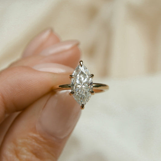Round Swirl Semi Pave Engagement Ring – 1 CT Moissanite Diamond