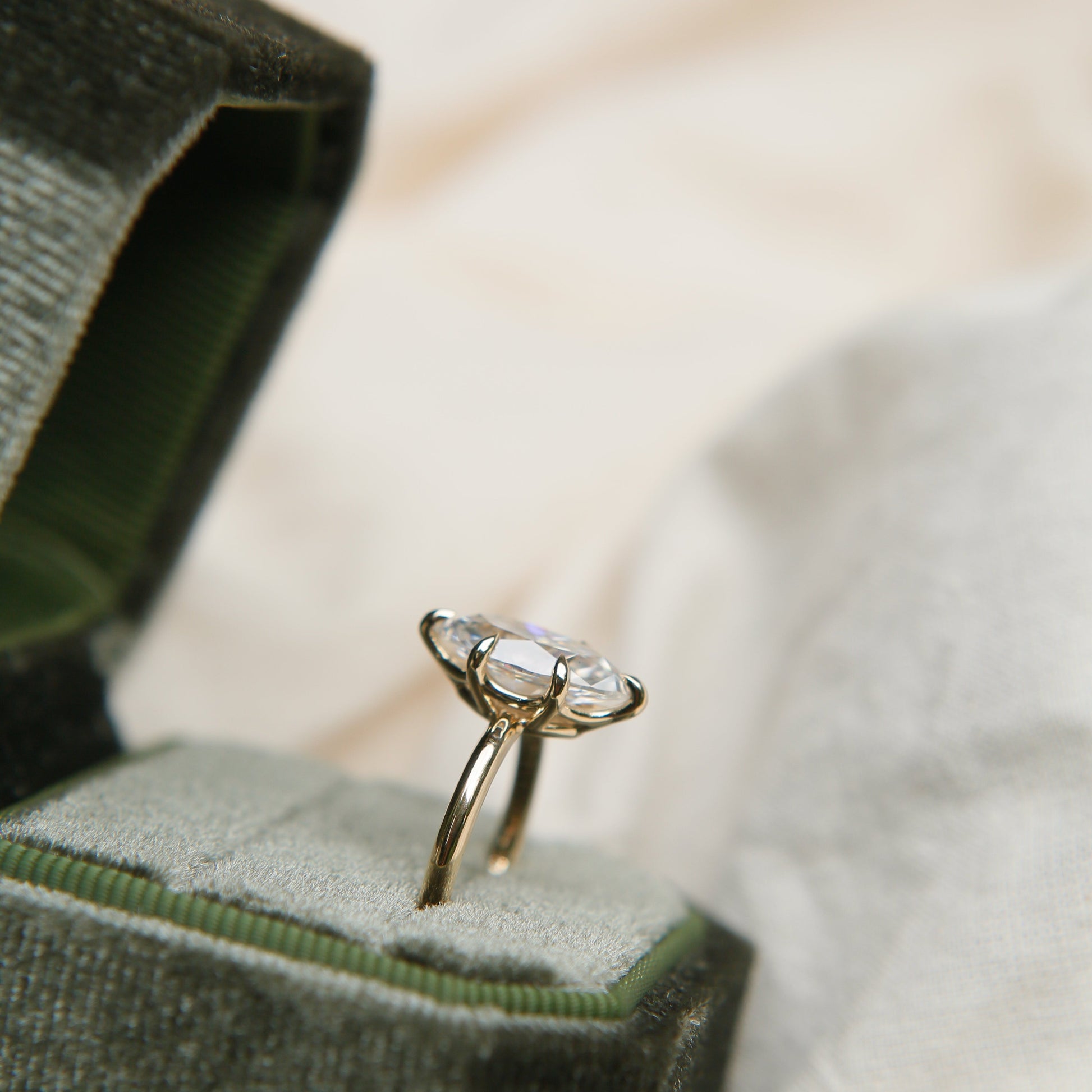 Round Swirl Semi Pave Engagement Ring – 1 CT Moissanite Diamond