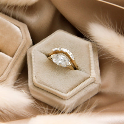 Round Swirl Semi Pave Engagement Ring – 1 CT Moissanite Diamond