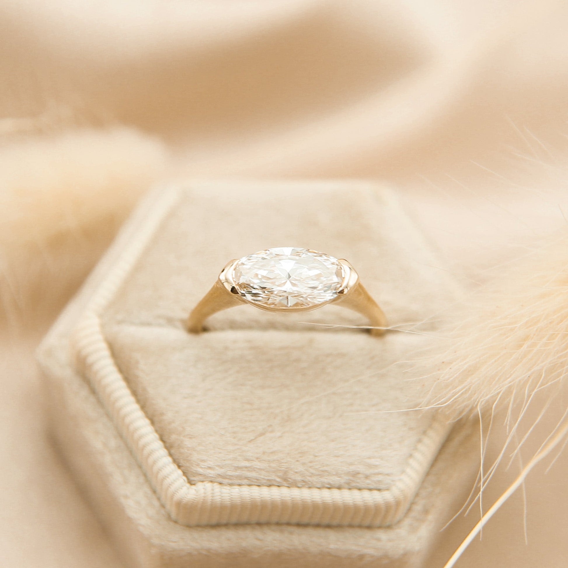 Round Swirl Semi Pave Engagement Ring – 1 CT Moissanite Diamond