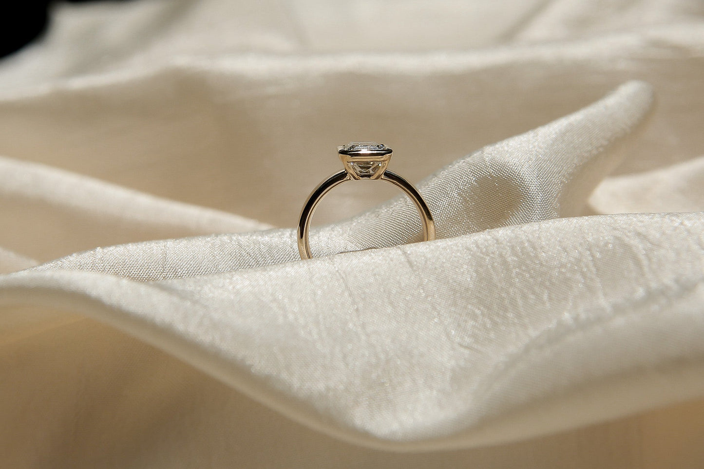 Round Swirl Semi Pave Engagement Ring – 1 CT Moissanite Diamond