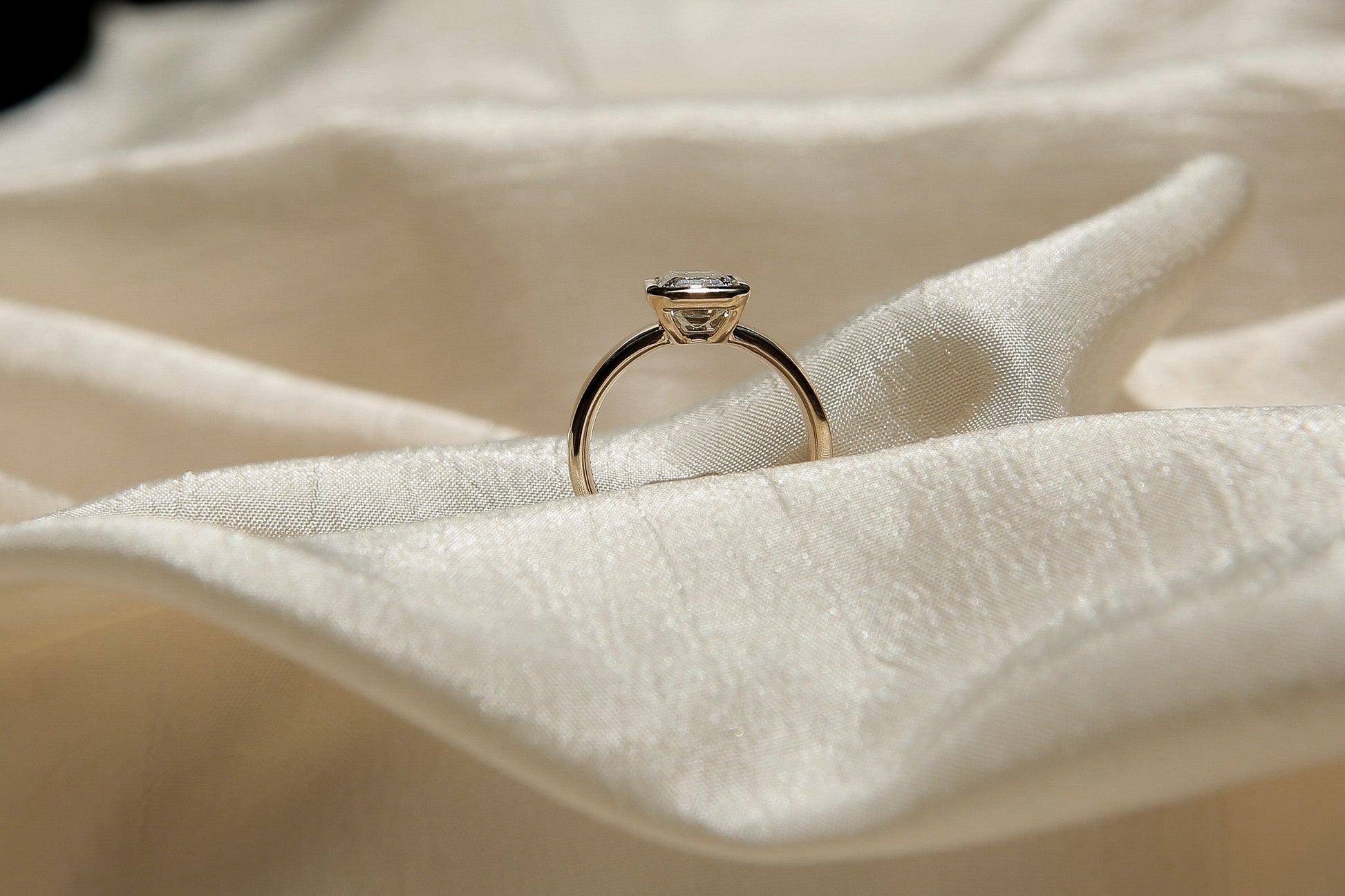 Round Swirl Semi Pave Engagement Ring – 1 CT Moissanite Diamond