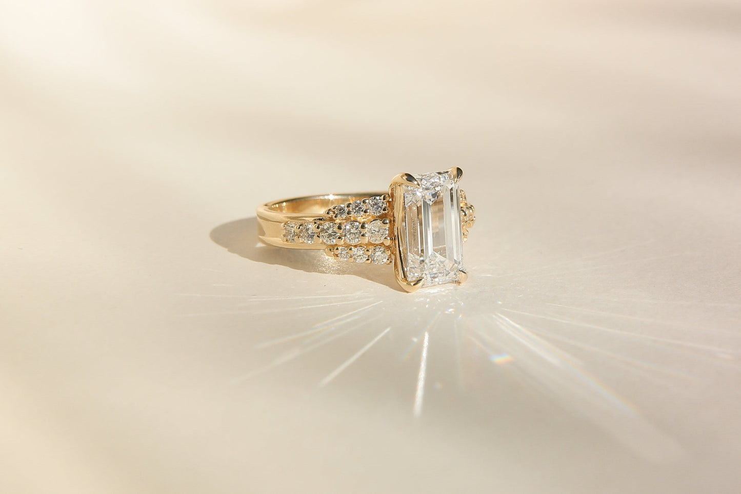 Round Swirl Semi Pave Engagement Ring – 1 CT Moissanite Diamond