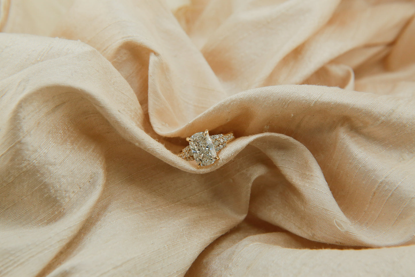 Round Swirl Semi Pave Engagement Ring – 1 CT Moissanite Diamond