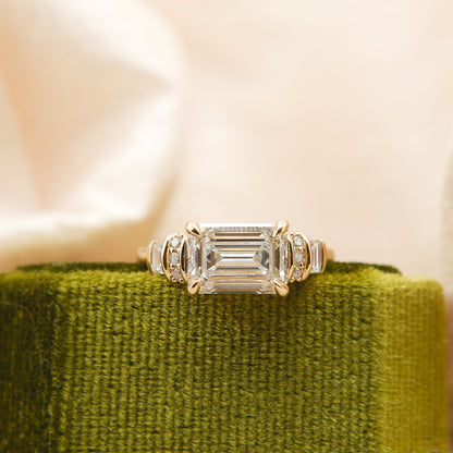 Round Swirl Semi Pave Engagement Ring – 1 CT Moissanite Diamond