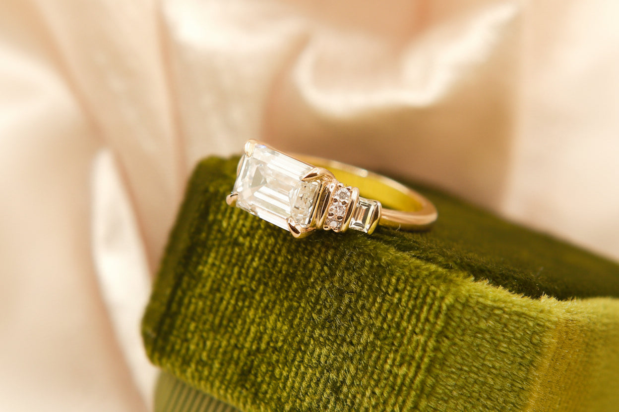Round Swirl Semi Pave Engagement Ring – 1 CT Moissanite Diamond