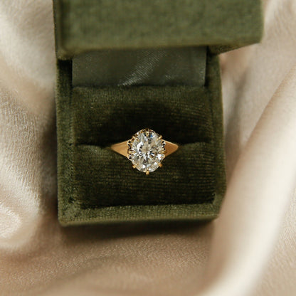 Round Swirl Semi Pave Engagement Ring – 1 CT Moissanite Diamond