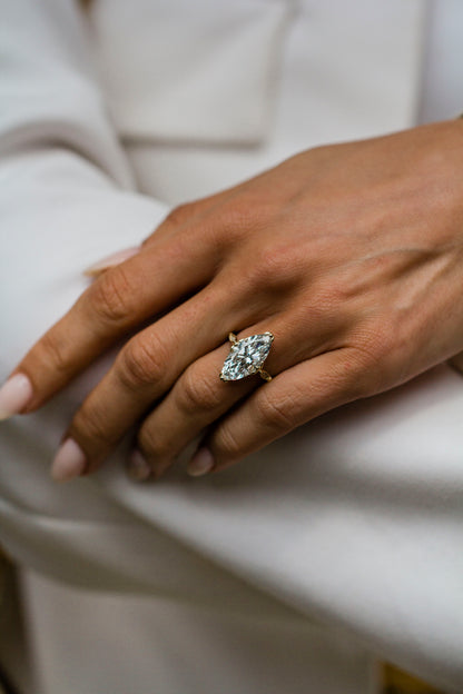 Moval Swirl Semi Pave Engagement Ring – 2.5 CT Lab Grown Diamond