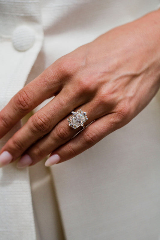 Moval Swirl Semi Pave Engagement Ring – 2.5 CT Lab Grown Diamond