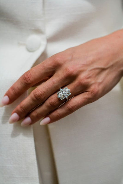 Moval Swirl Semi Pave Engagement Ring – 2.5 CT Lab Grown Diamond