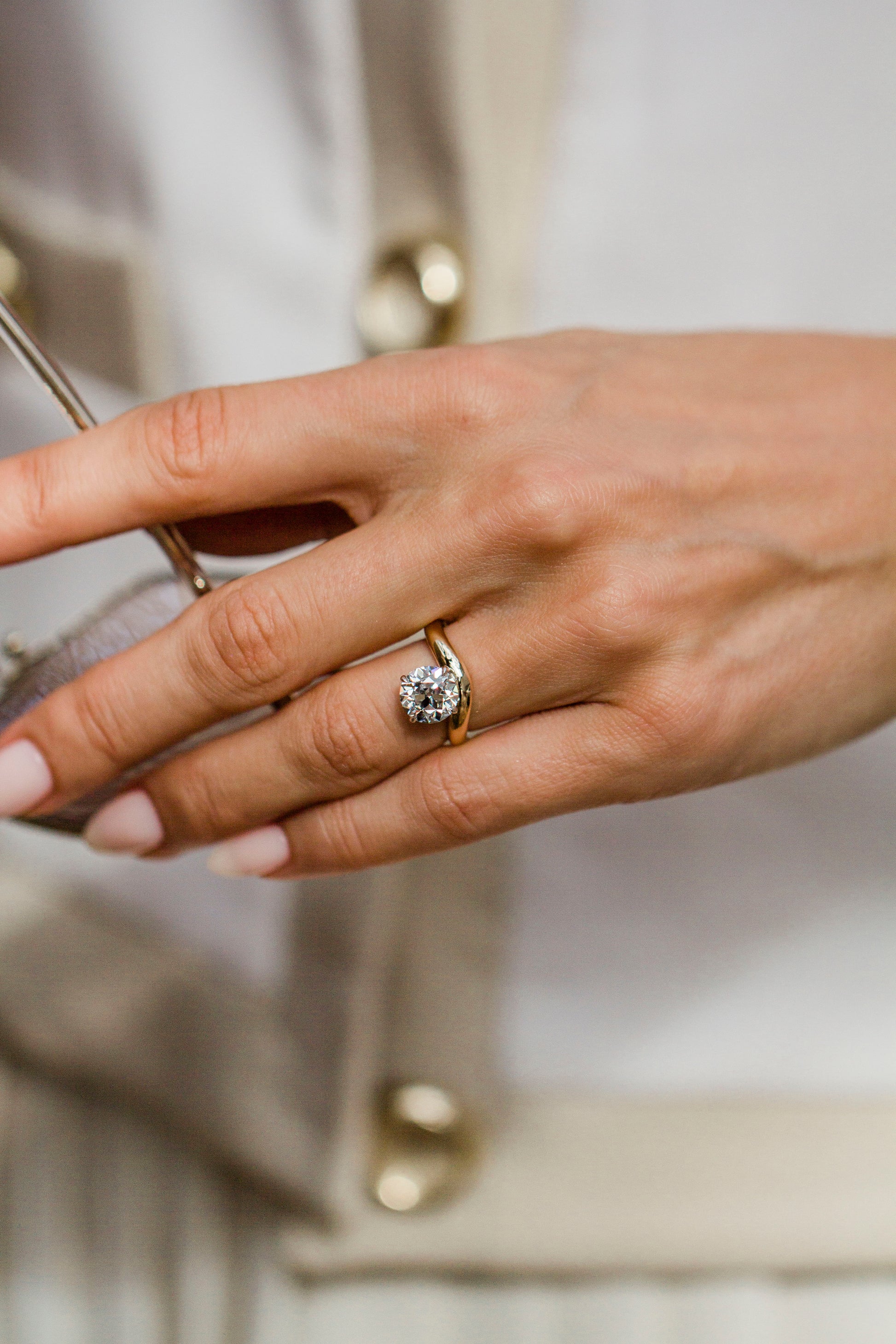 Moval Swirl Semi Pave Engagement Ring – 2.5 CT Lab Grown Diamond