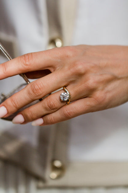 Moval Swirl Semi Pave Engagement Ring – 2.5 CT Lab Grown Diamond