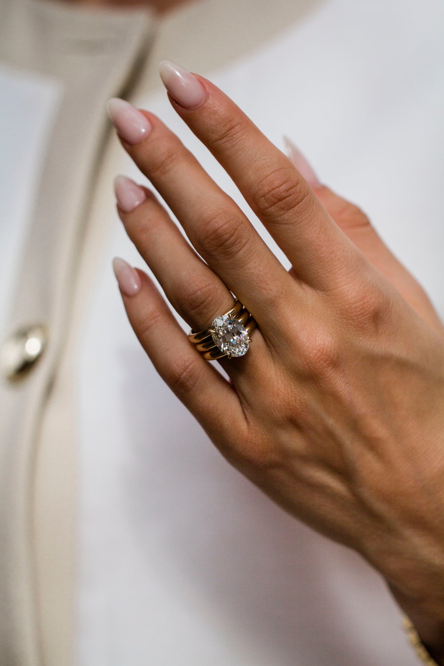 Moval Swirl Semi Pave Engagement Ring – 2.5 CT Lab Grown Diamond