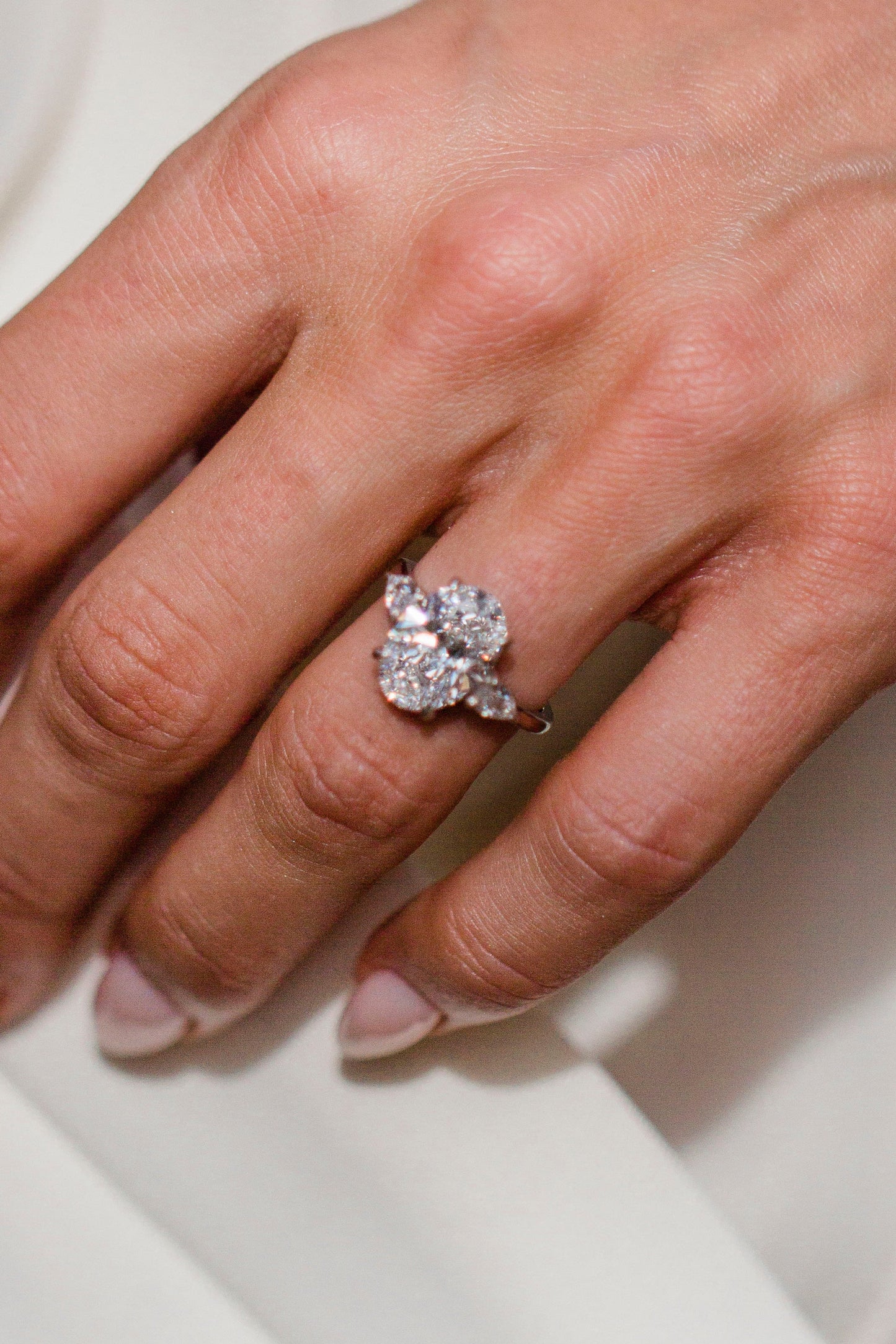 Moval Swirl Semi Pave Engagement Ring – 2.5 CT Lab Grown Diamond