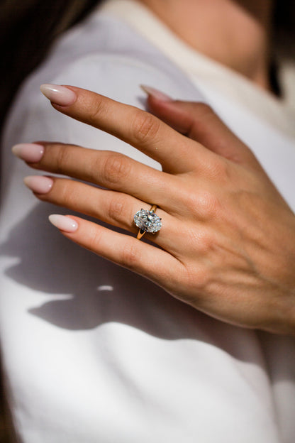 Moval Swirl Semi Pave Engagement Ring – 2.5 CT Lab Grown Diamond