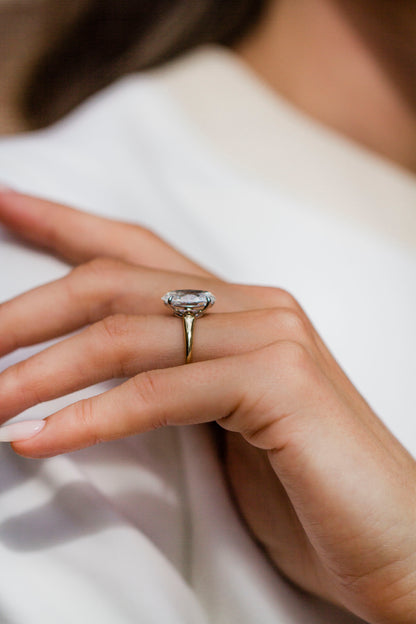 Moval Swirl Semi Pave Engagement Ring – 2.5 CT Lab Grown Diamond